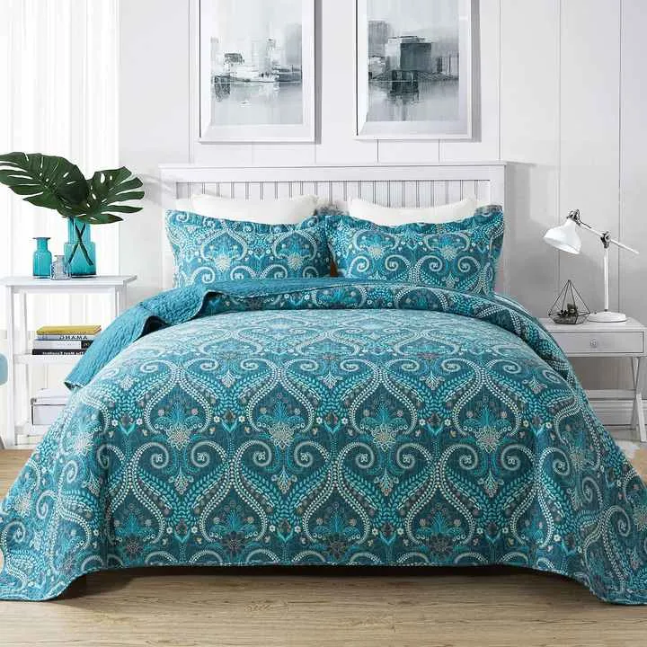 لحاف مايكروفايبر مفارش سرير قابلة للعكس أغطية . Microfiber Comforter Reversible Bedspreads Floral