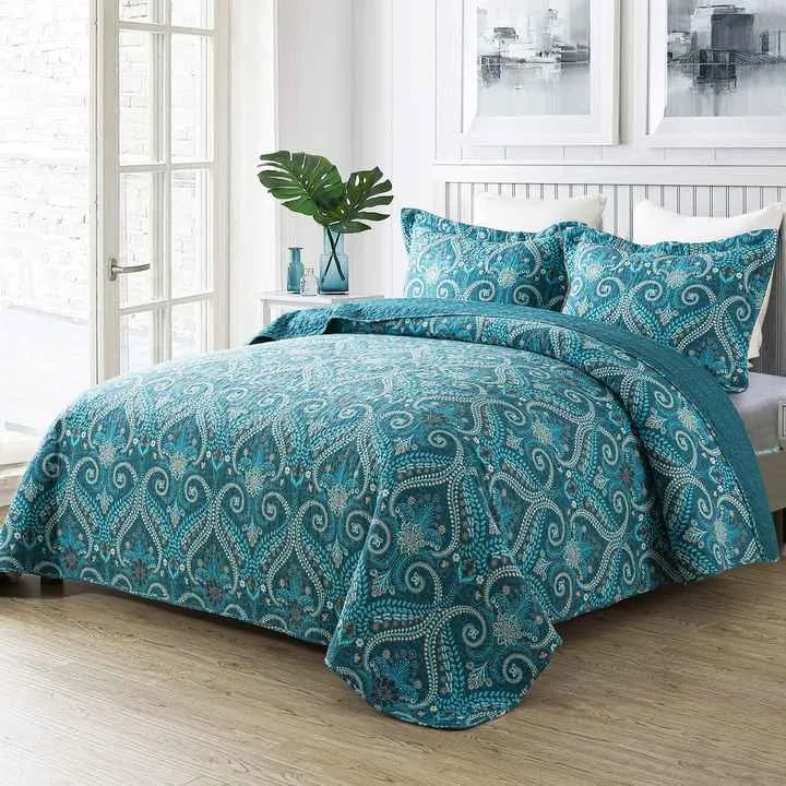 لحاف مايكروفايبر مفارش سرير قابلة للعكس أغطية . Microfiber Comforter Reversible Bedspreads Floral