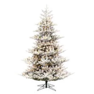 10' x 70" Flocked Hudson Fraser Fir Artificial Xmas Tree LED Warm White Lights