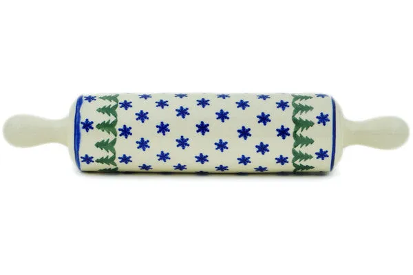 13" Rolling Pin - Evergreen Snowflakes