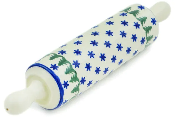 13" Rolling Pin - Evergreen Snowflakes