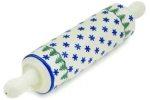 13" Rolling Pin - Evergreen Snowflakes