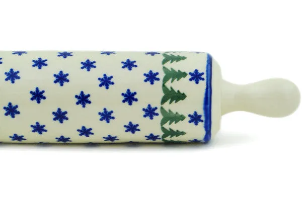 13" Rolling Pin - Evergreen Snowflakes