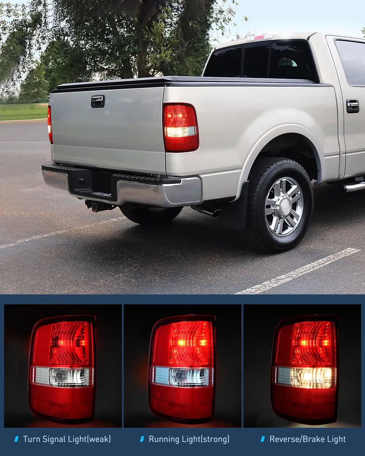 2004-2008 Ford F150 Tail light Assembly Rear Lamp Replacement OE Style Red Housing Driver Passenger Side