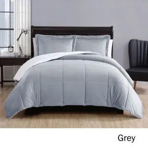 3 Piece Micro Mink Comforter Set | Grey | Queen