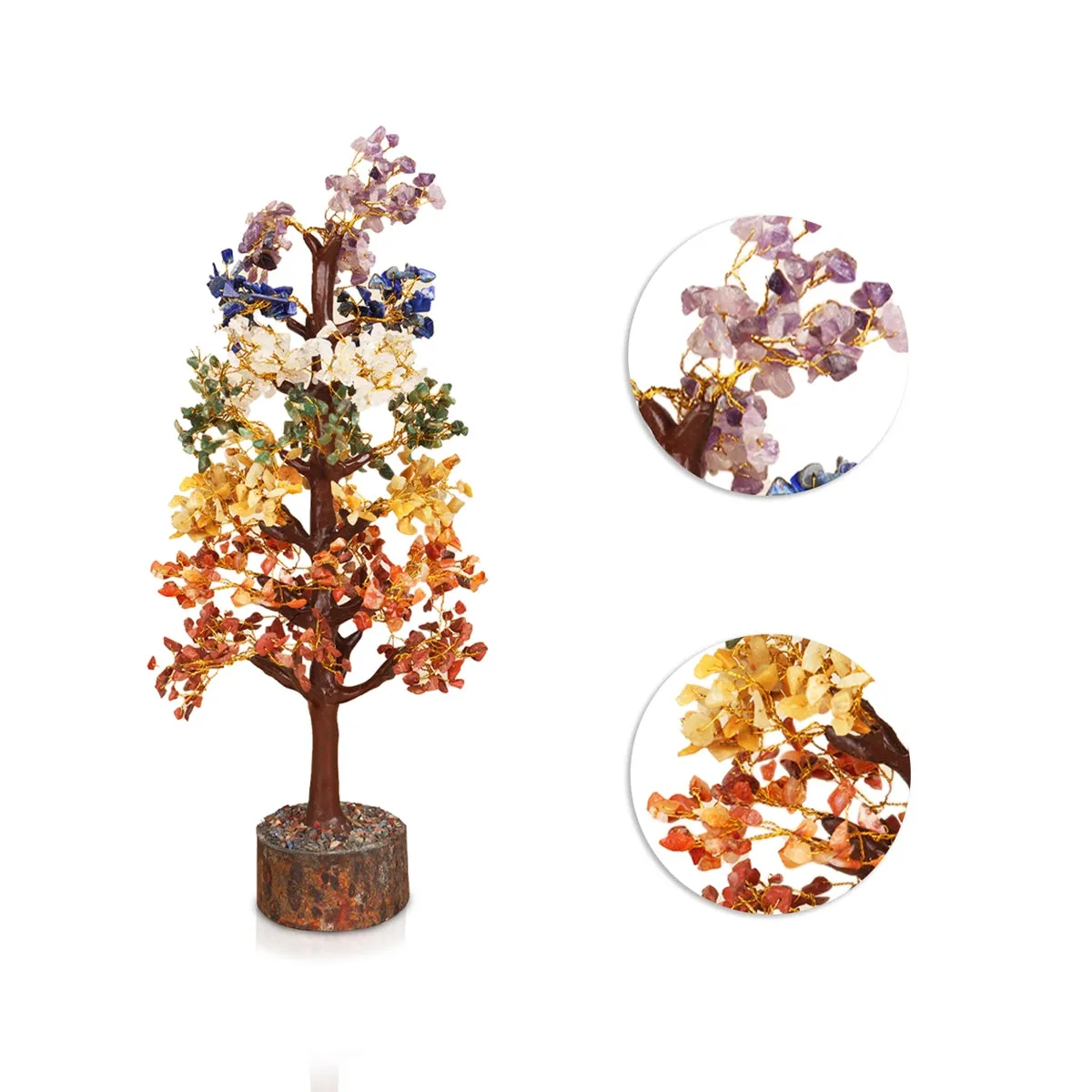 7 Chakra Tree - 16 x 3.5 Inches | Gemstone Tree/ Vastu Tree for Home
