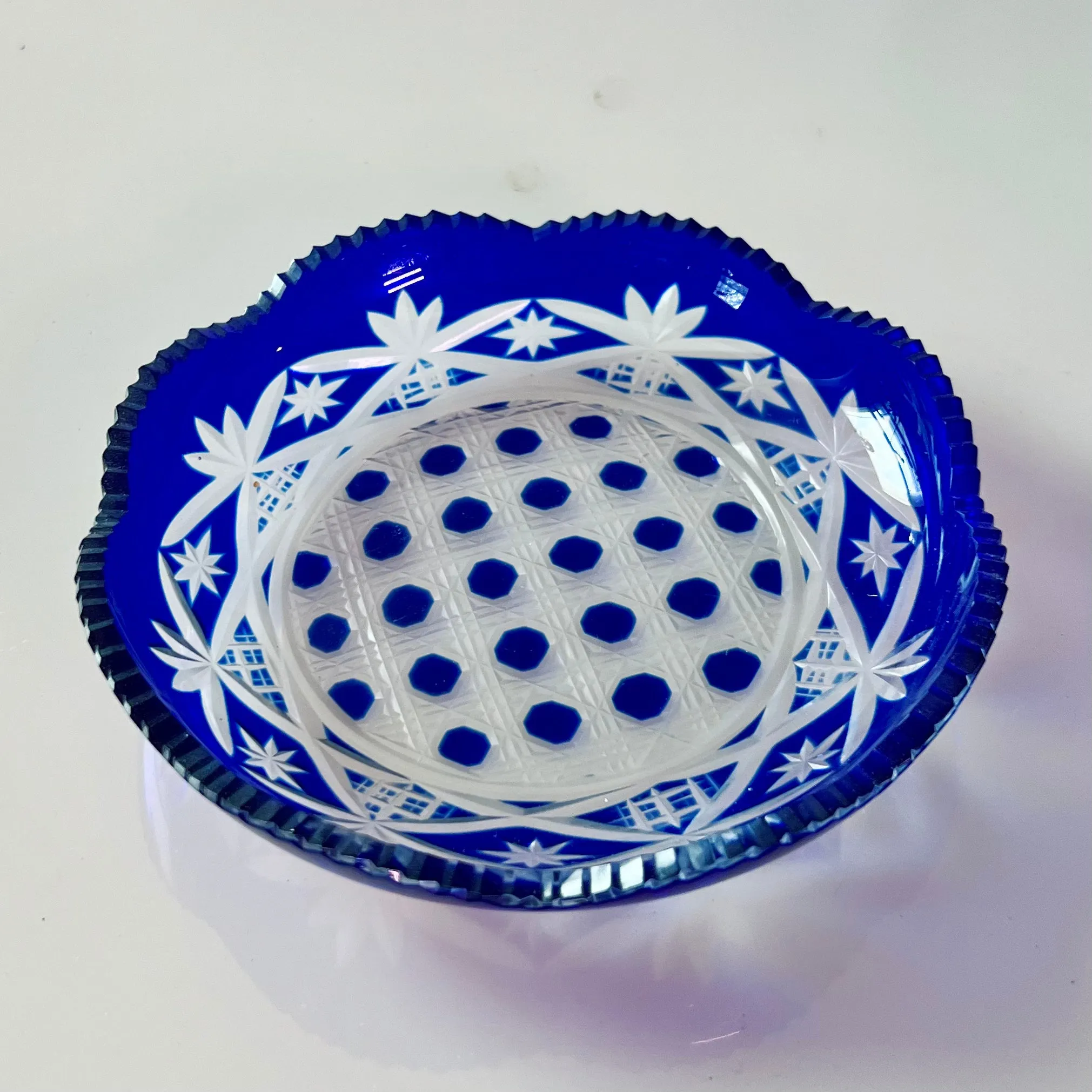 Blue Fields Glass Ware Set of 2 Dishes