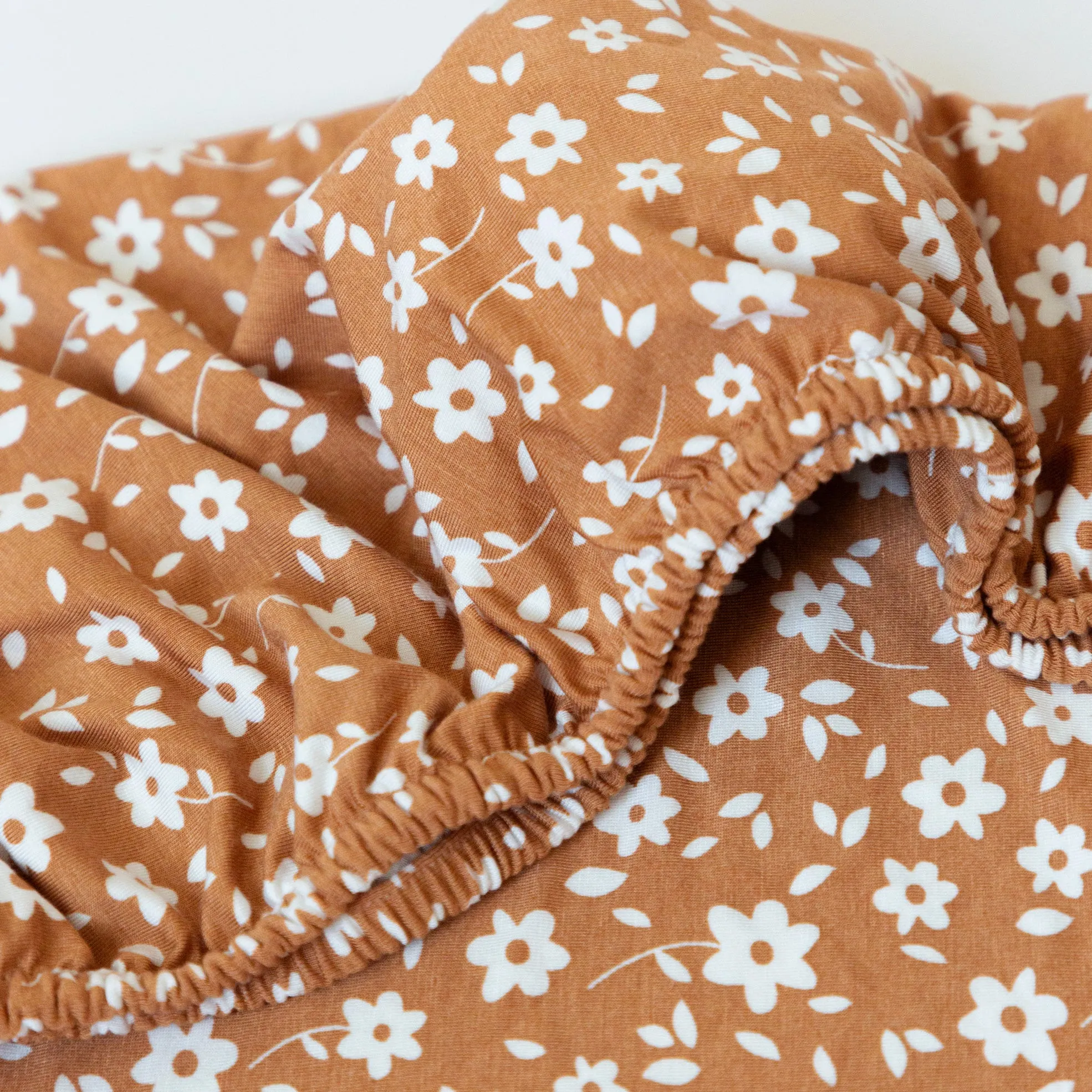 Camel Floral Twin Sheet With Pillow Case