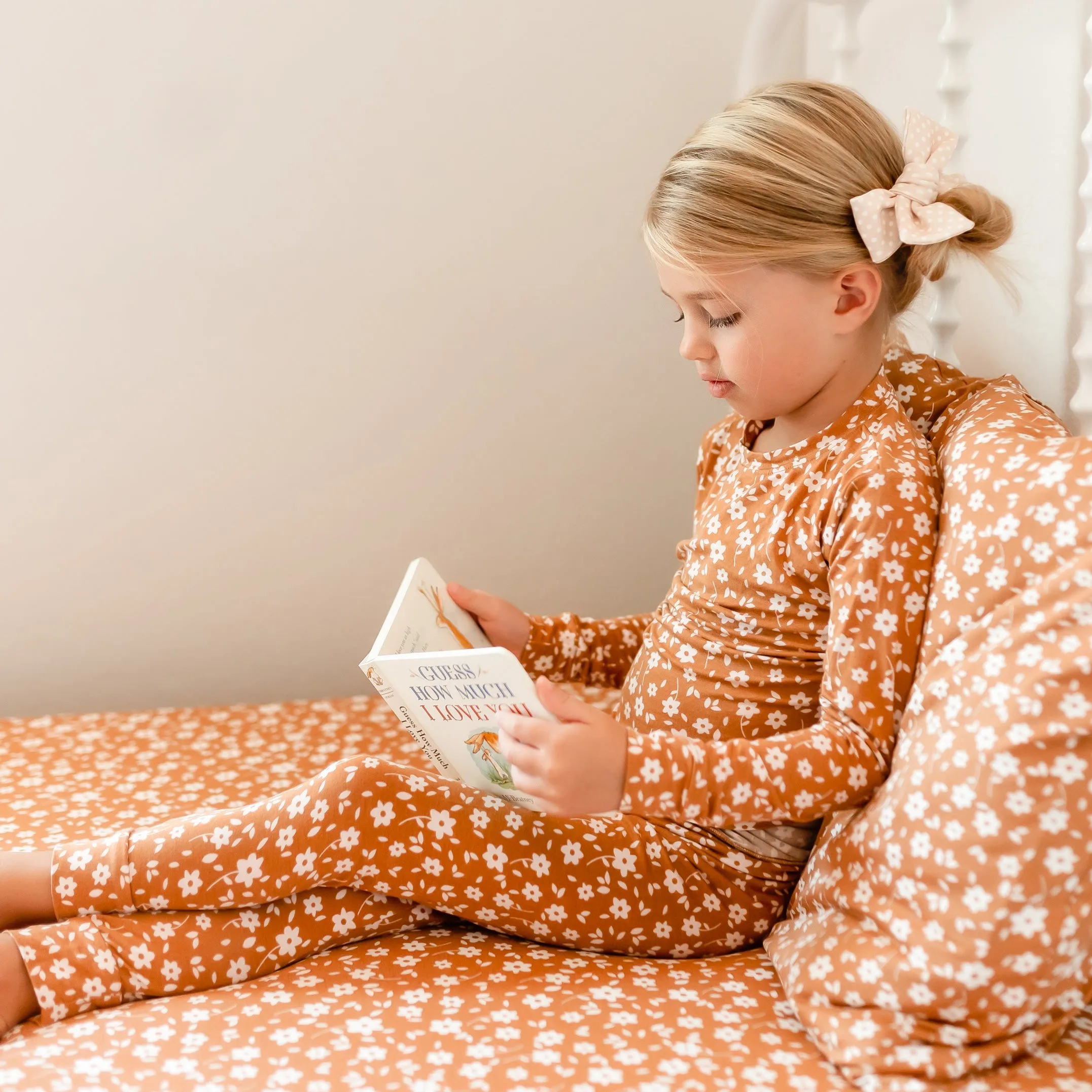 Camel Floral Twin Sheet With Pillow Case
