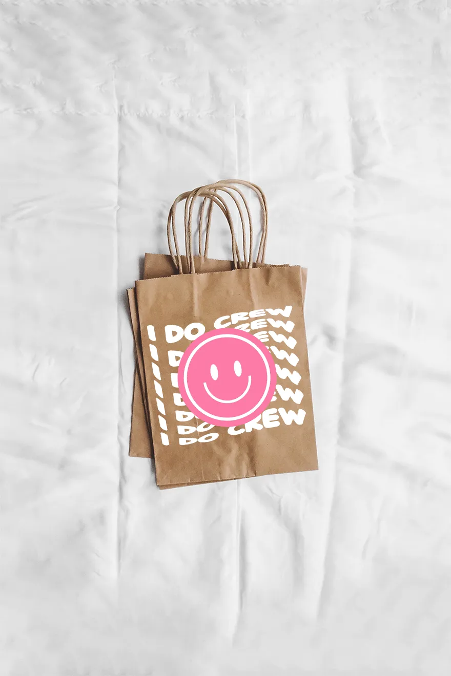 Custom Pink Smiley brown gift bag