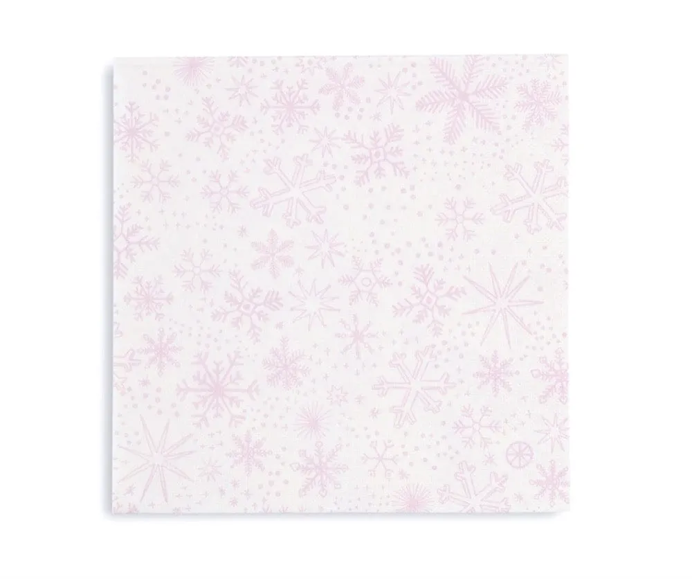 Frosted Pink Snowflake Large Napkins