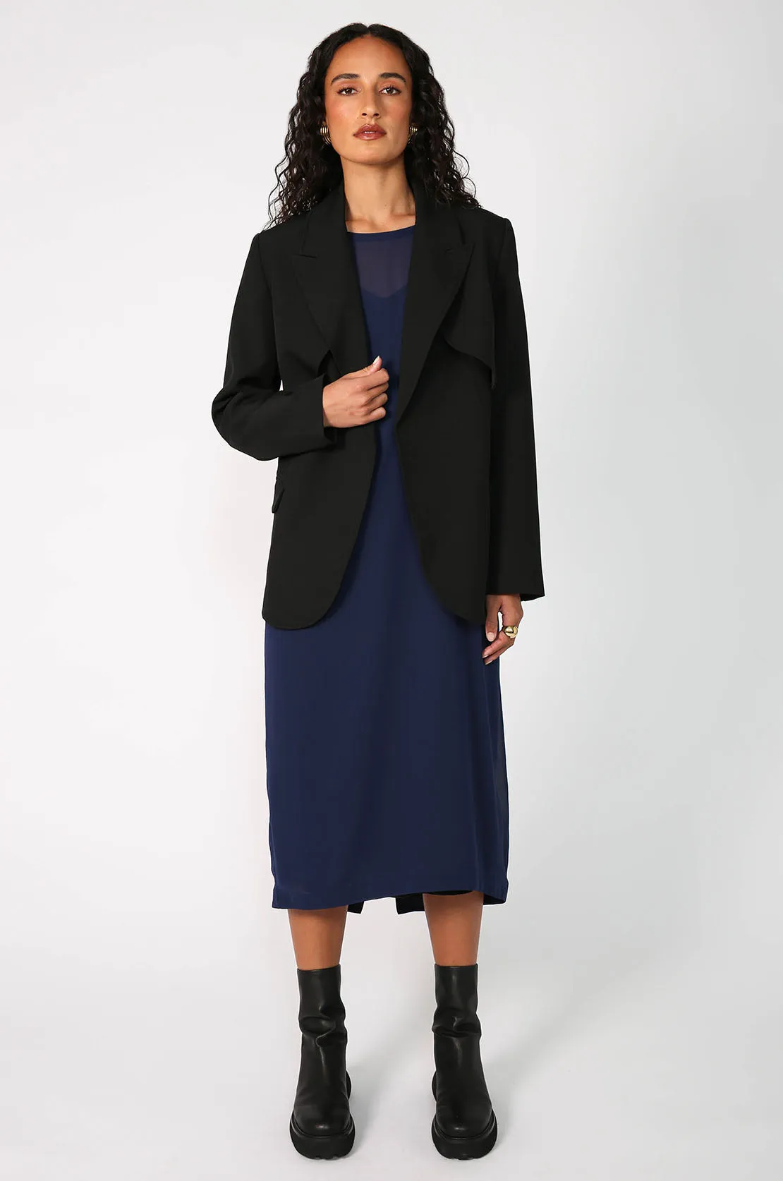globes midi dress / saphire blue