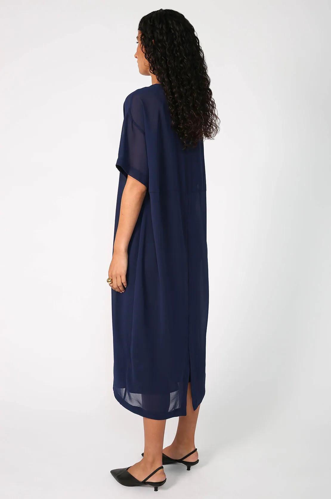 globes midi dress / saphire blue