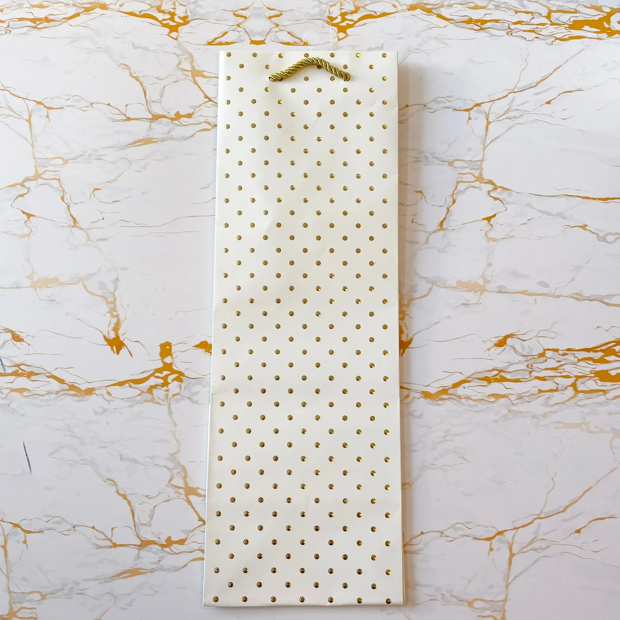Gold Dot Swiss Wine Bag Ivory