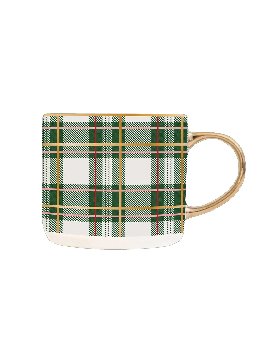 Green Plaid Coffee Mug - 17oz