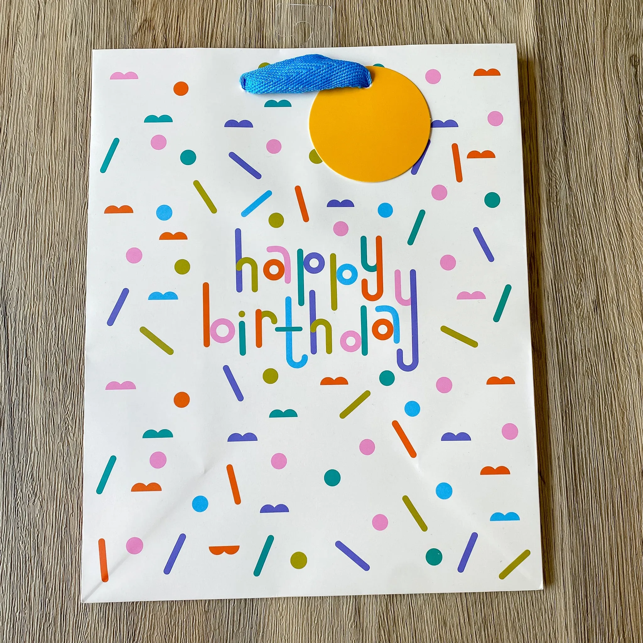 Happy Birthday Dashes and Dots Medium Gift Bag