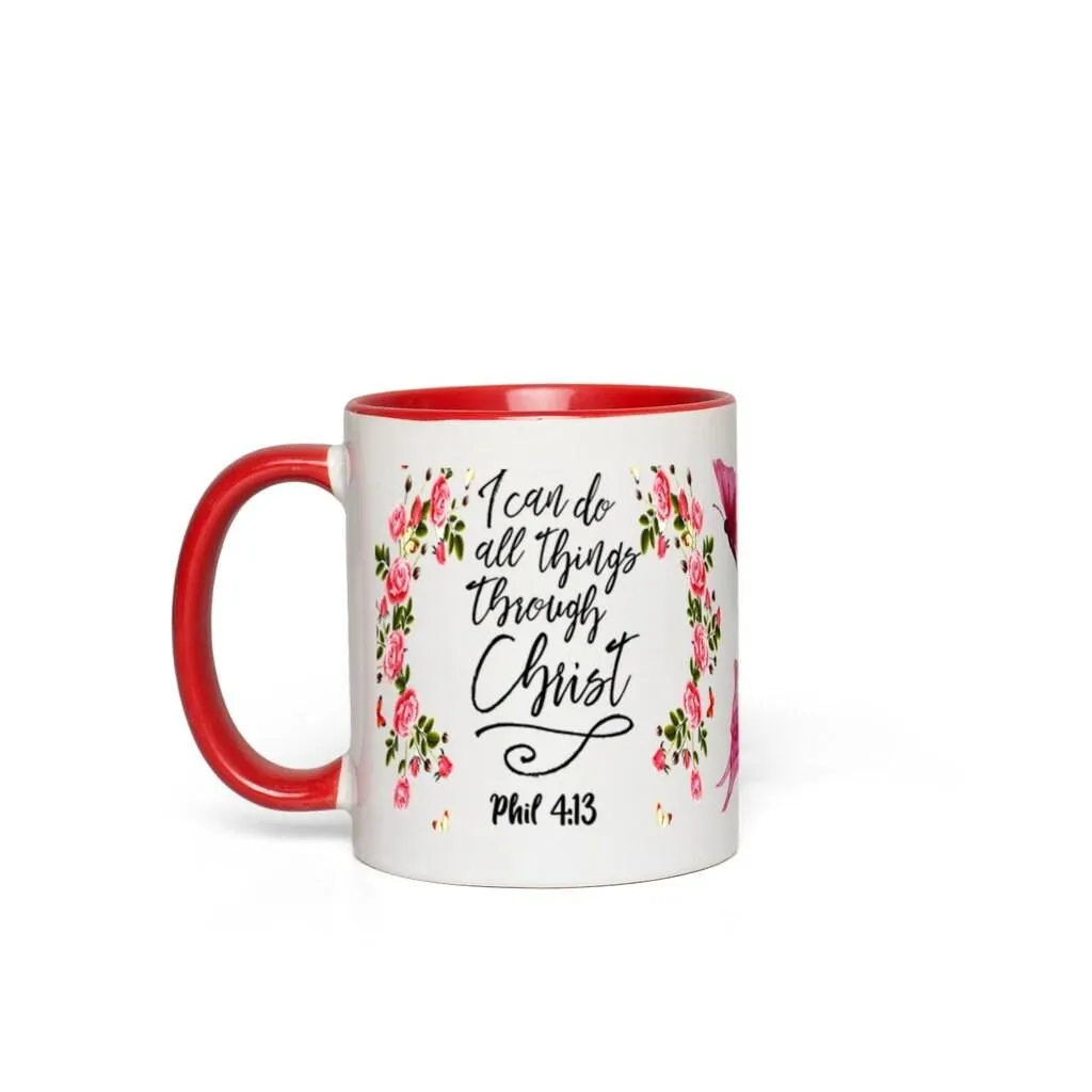 I Can Do All Things Through Christ Accent Mugs || Christmas Mug