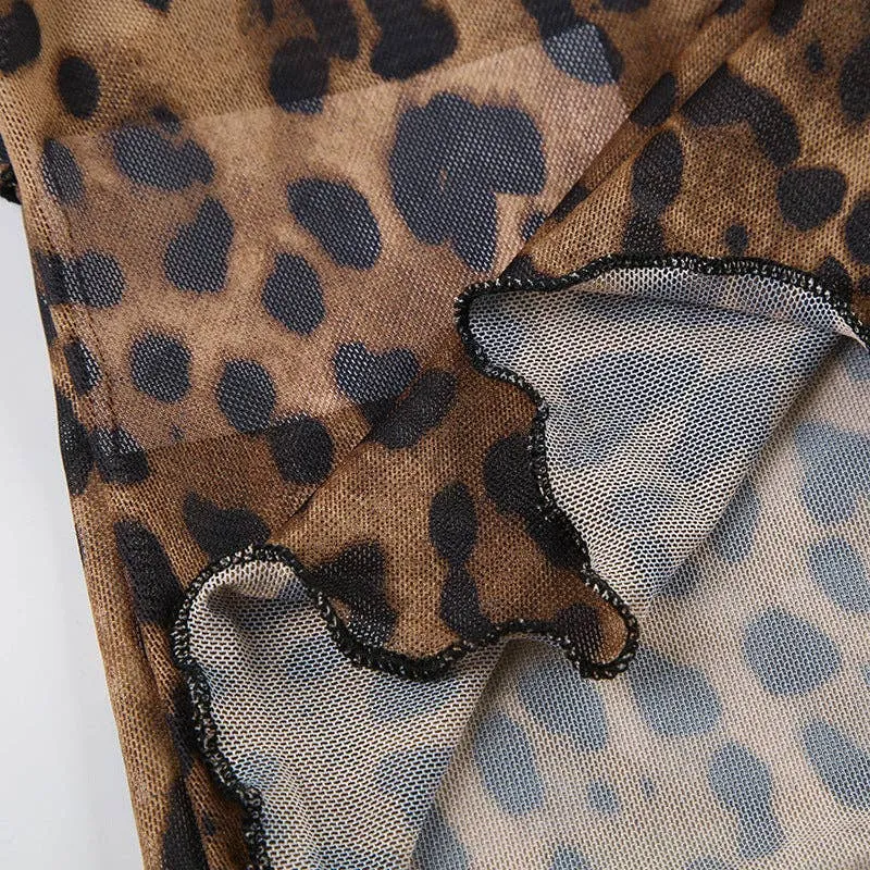 LEOPARD PRINT COVER UP TOP