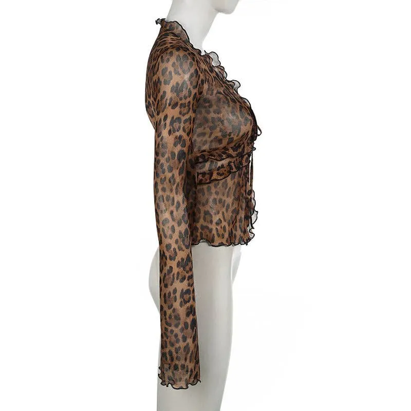 LEOPARD PRINT COVER UP TOP