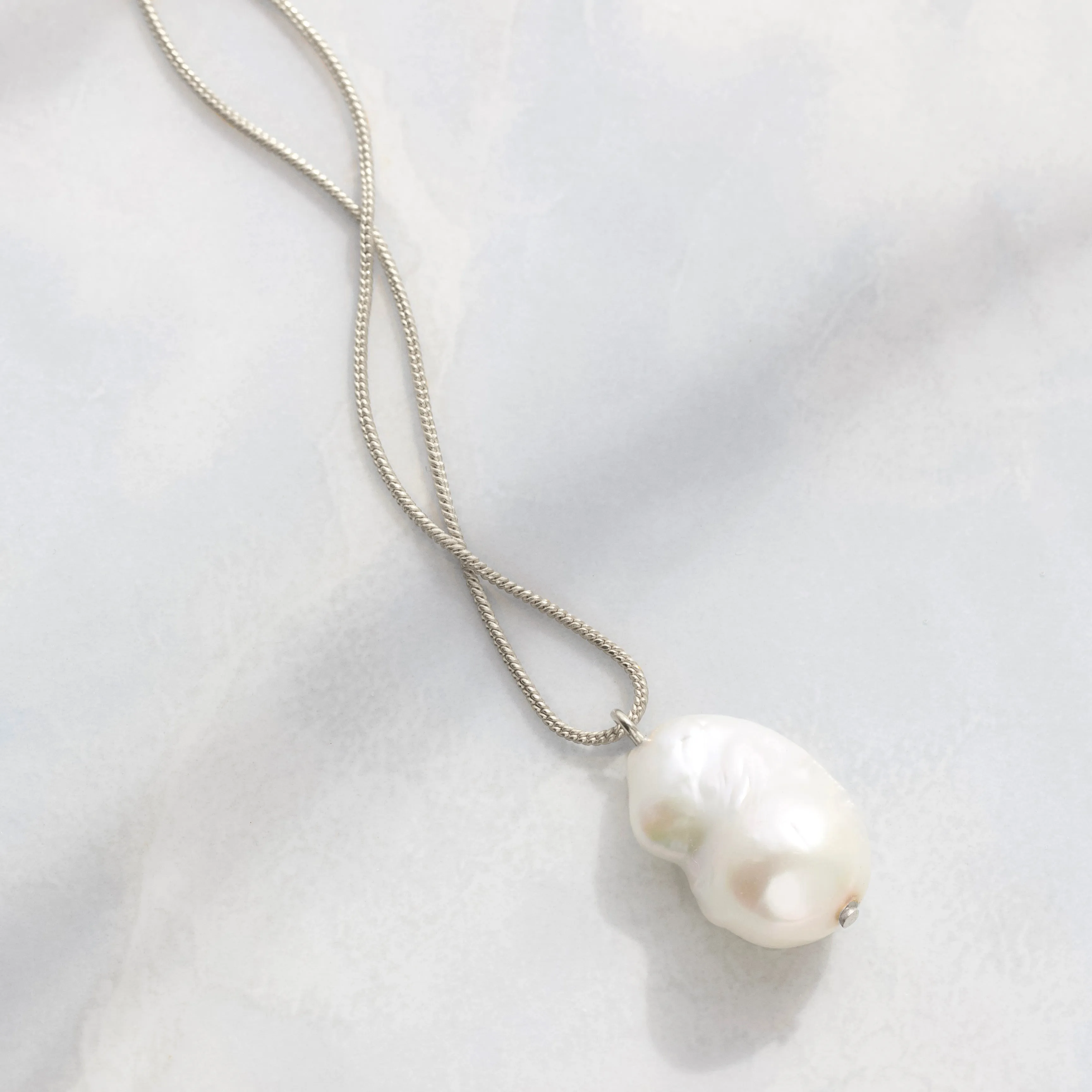 Long Baroque Pearl Pendant Necklace