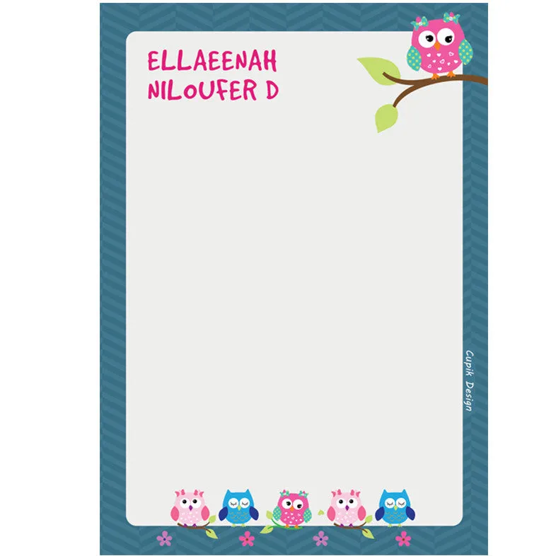 Note Sheets, Set of 50 Sheets<br/> Owls