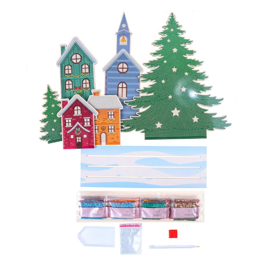 "Winter Village" 3D Crystal Art Scene