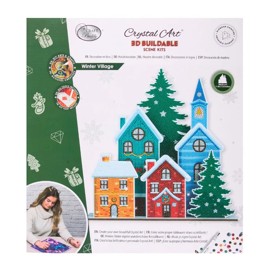 "Winter Village" 3D Crystal Art Scene