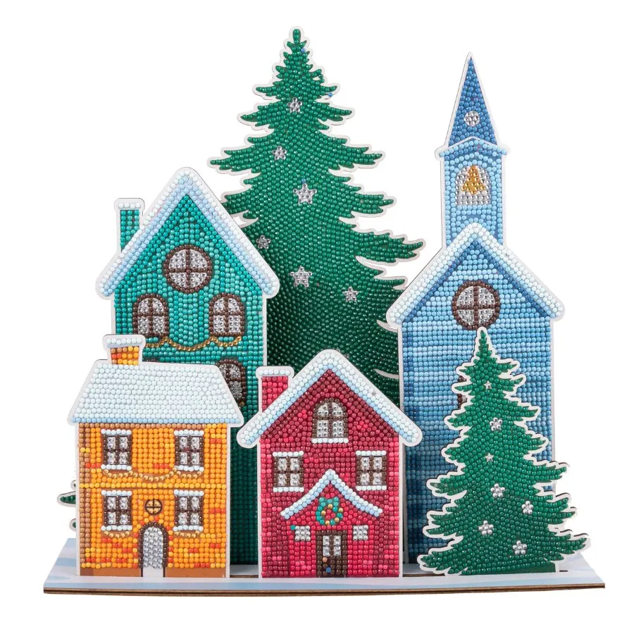 "Winter Village" 3D Crystal Art Scene