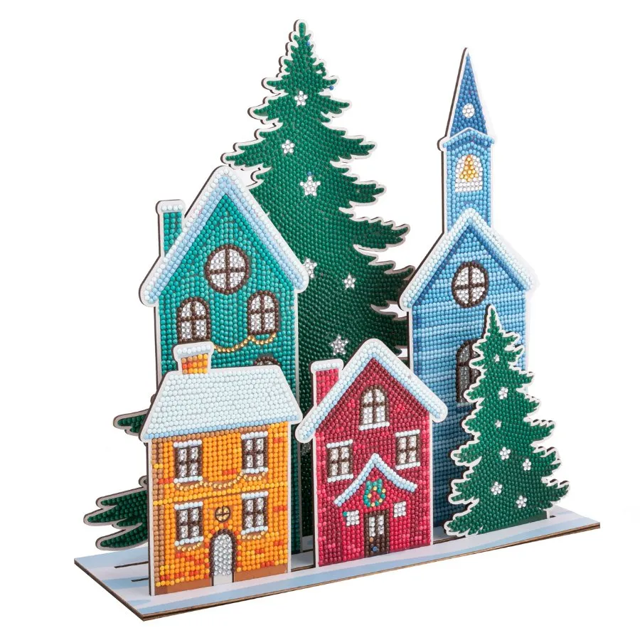 "Winter Village" 3D Crystal Art Scene