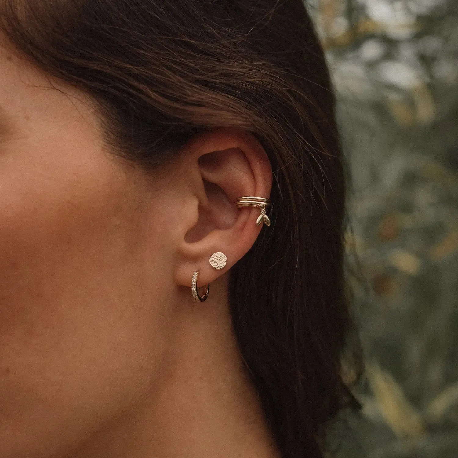 tree of life stud earring - 14k yellow gold