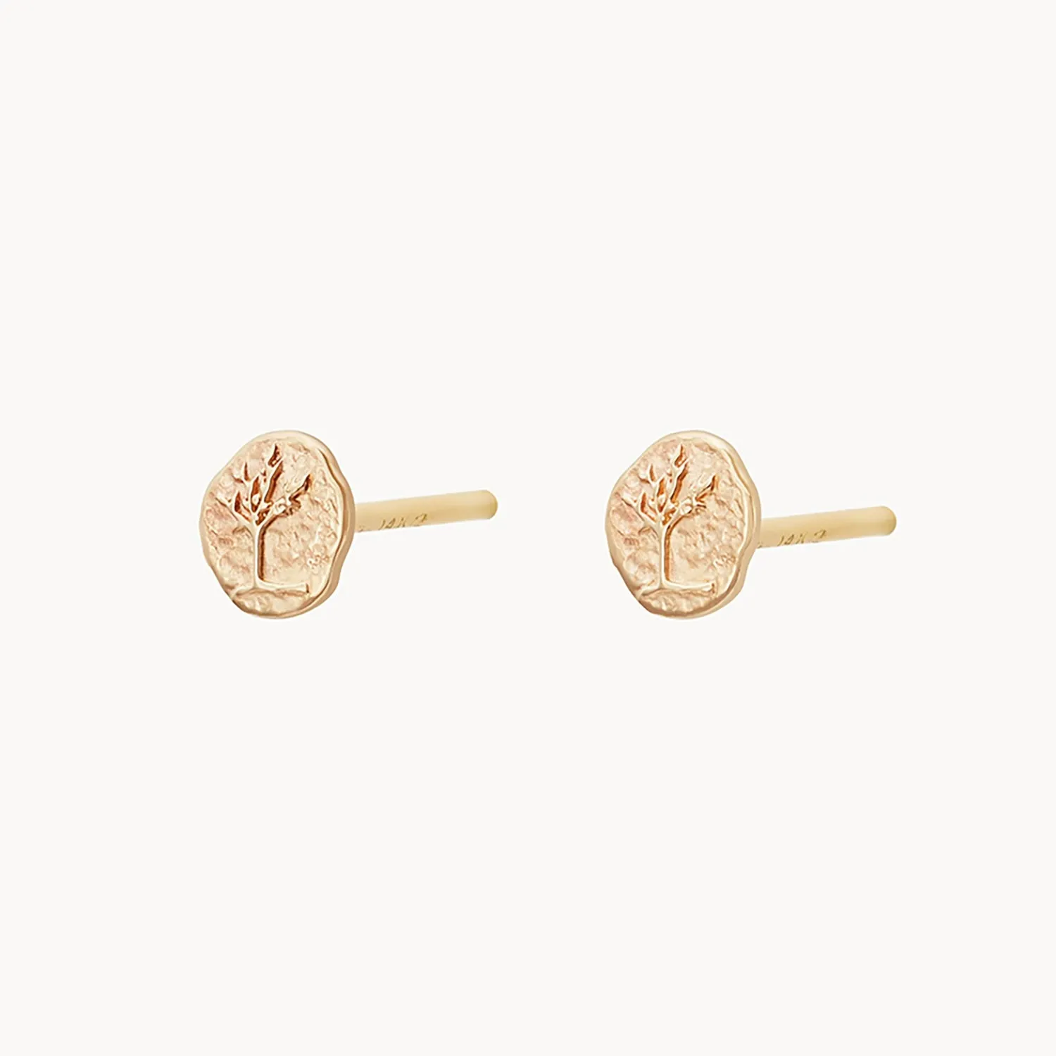 tree of life stud earring - 14k yellow gold
