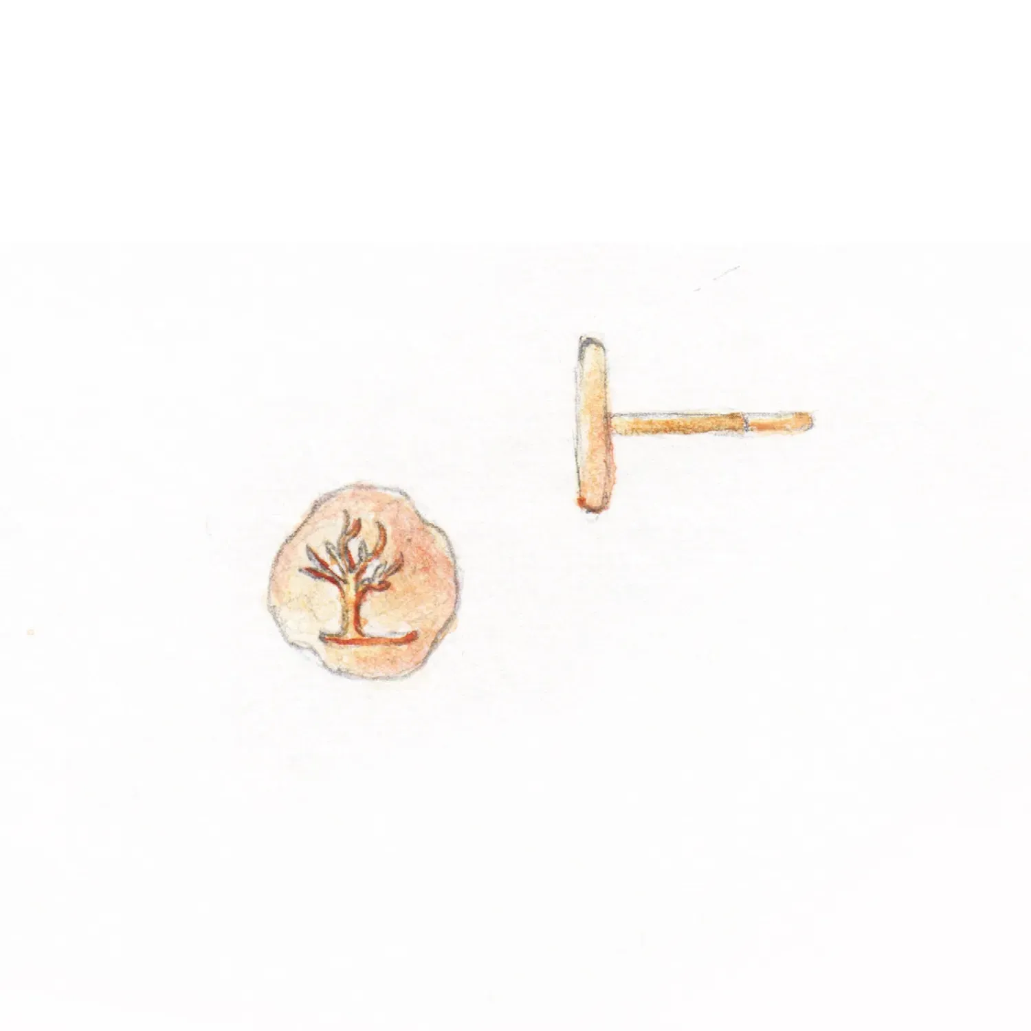 tree of life stud earring - 14k yellow gold